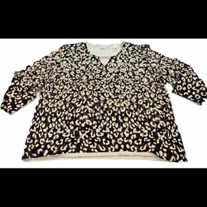 Alfred Dunner 3/4 Sleeve Safari Print shirt, Large